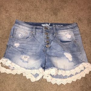 High rise lace shorts